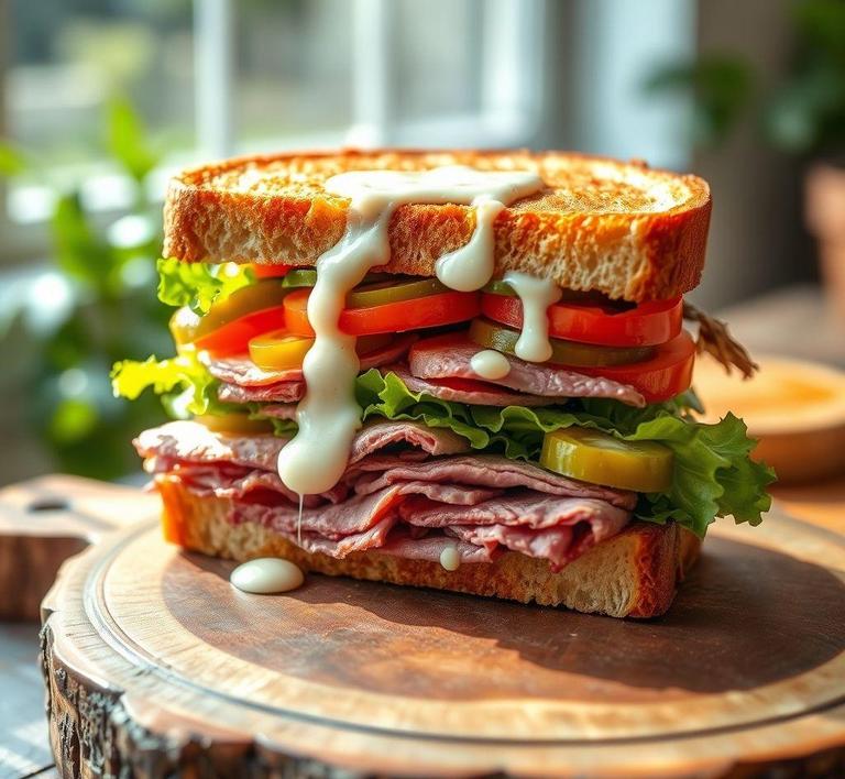 Beef Sandwich with Horserafish Sauce