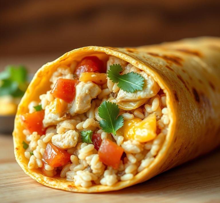 Chicken and Rice Burritos