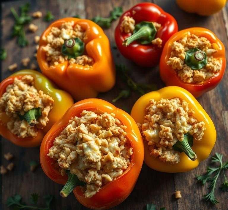 Chicken and Rice Casserole Stuffed Bell Peppers