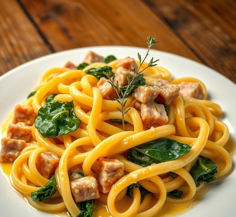 Ham and Spinach Pasta