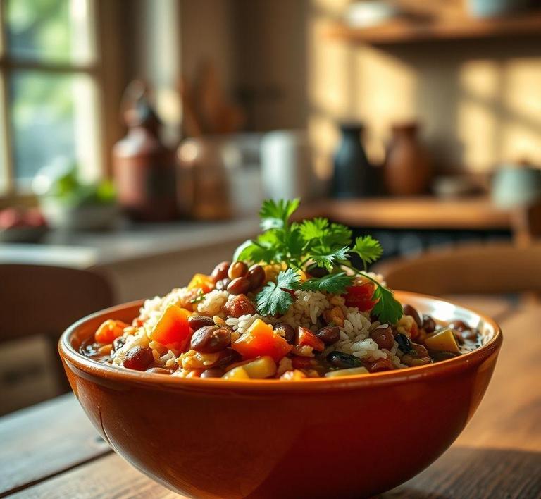 Refried Bean and Rice Soup