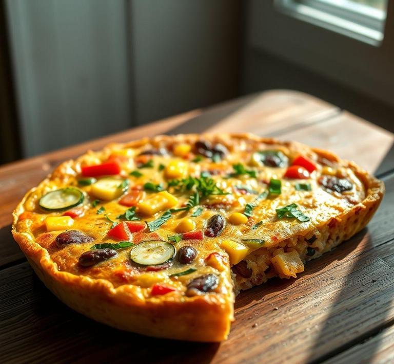 Refried Beans and Rice Frittata