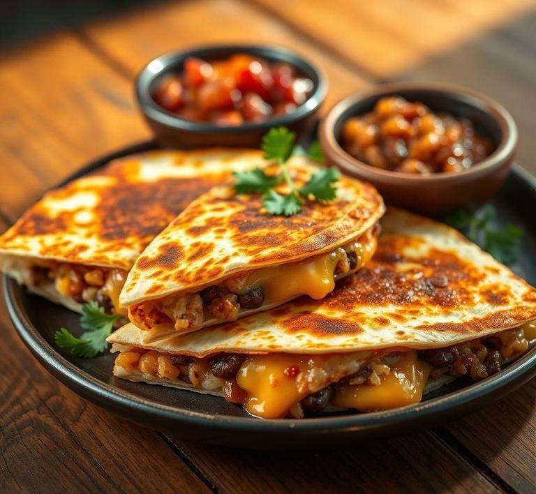 Refried Beans and Rice Quesadillas