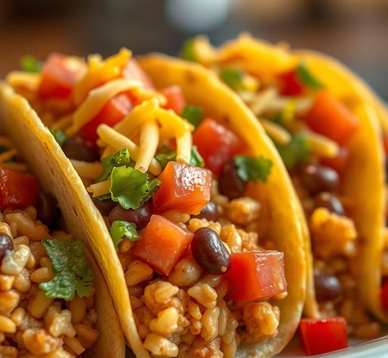 Refried Beans ajd Rice Tacos