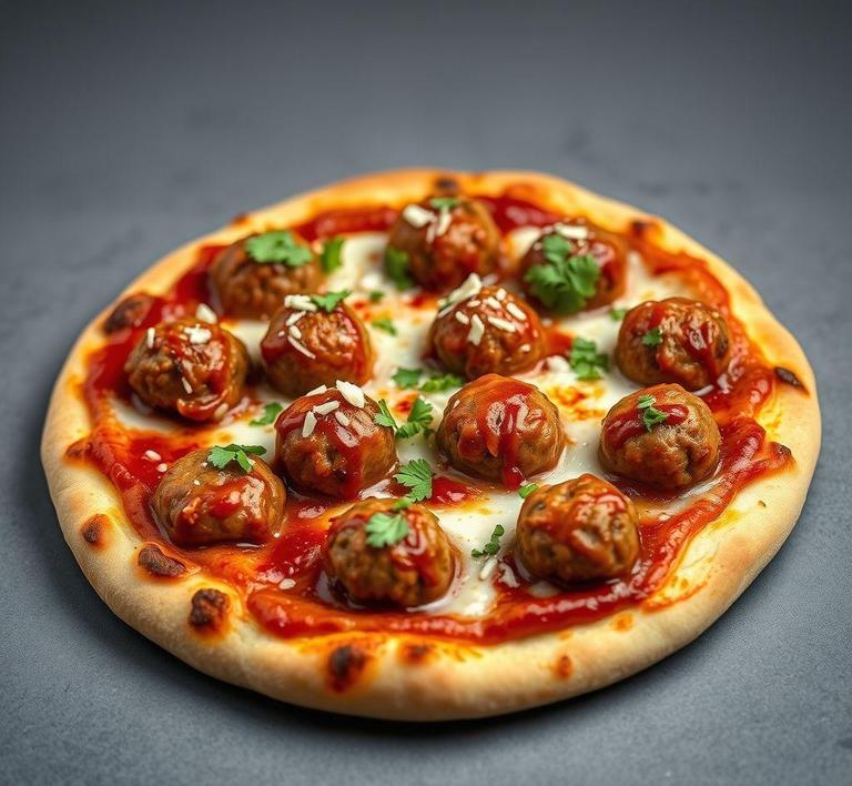 BBQ Meatball Pizza