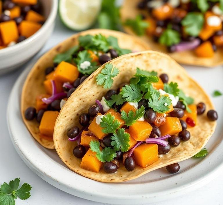 Butternut Squash and Black Bean Tacos