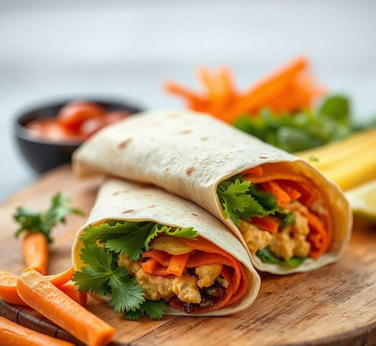 Carrot and Hummus Wrap