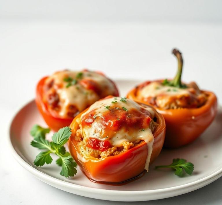 Chicken Parmesan Stuffed Peppers