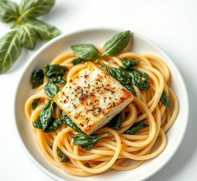 Cod and Spinach Pasta