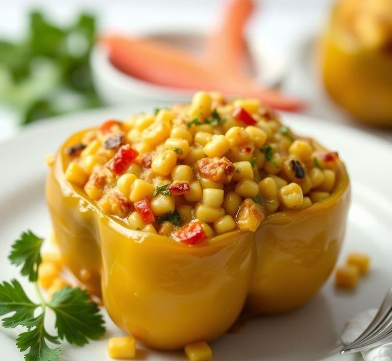 Corn Casserole Stuffed Peppers