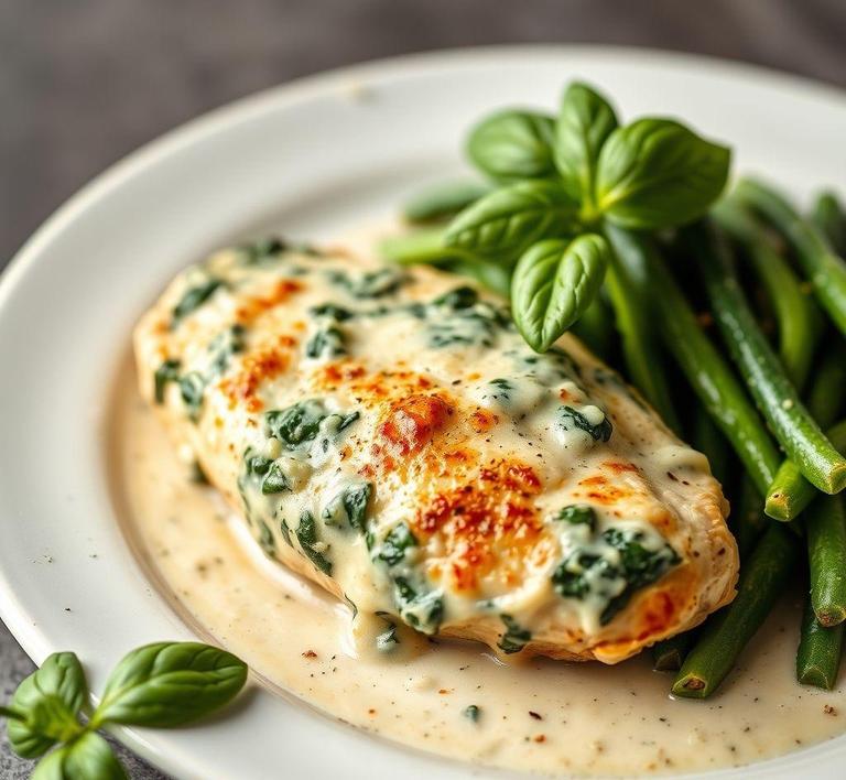 Creamed Spinach Stuffed Chicken