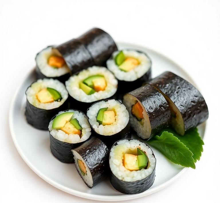 Cucumber and Avocado Sushi Rolls