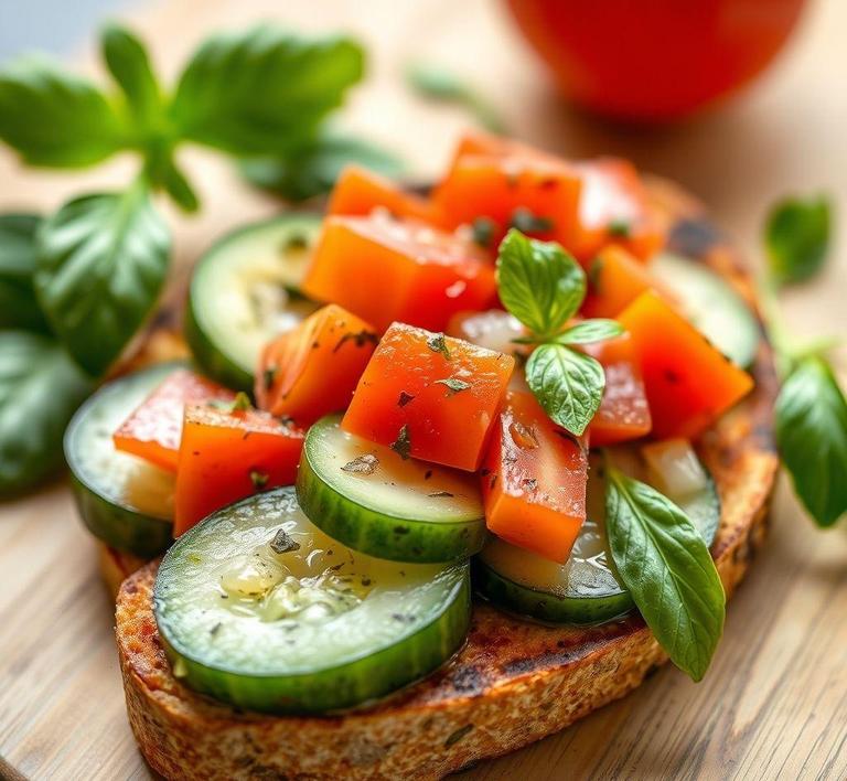 Cucumber and Tomato Bruschetta