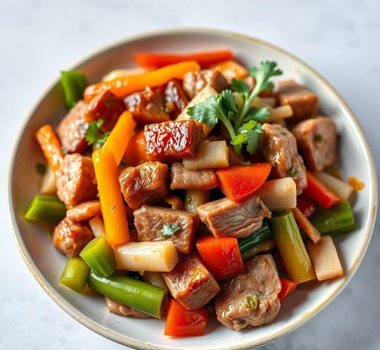 Deli Meat and Vegetable Stir-Fry