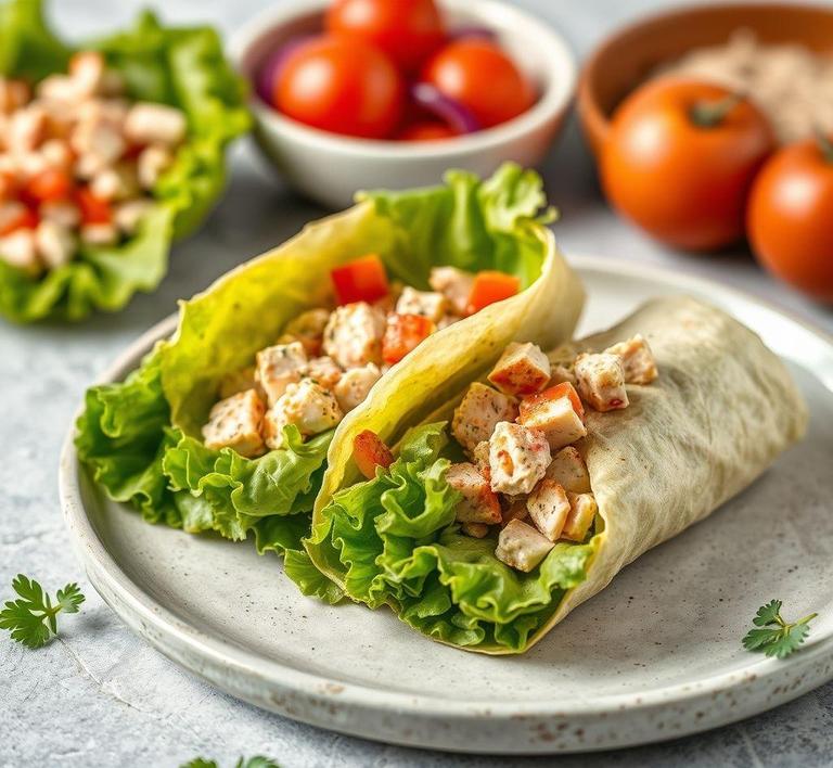 Lettuce and Tuna Salad Wraps