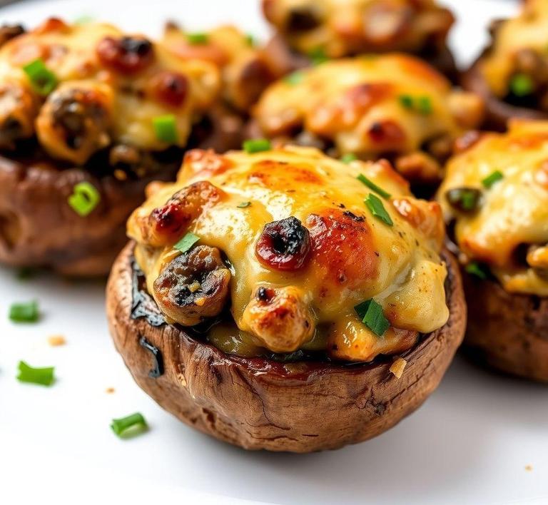 Mushroom and Cheese Stuffed Portobello Mushrooms