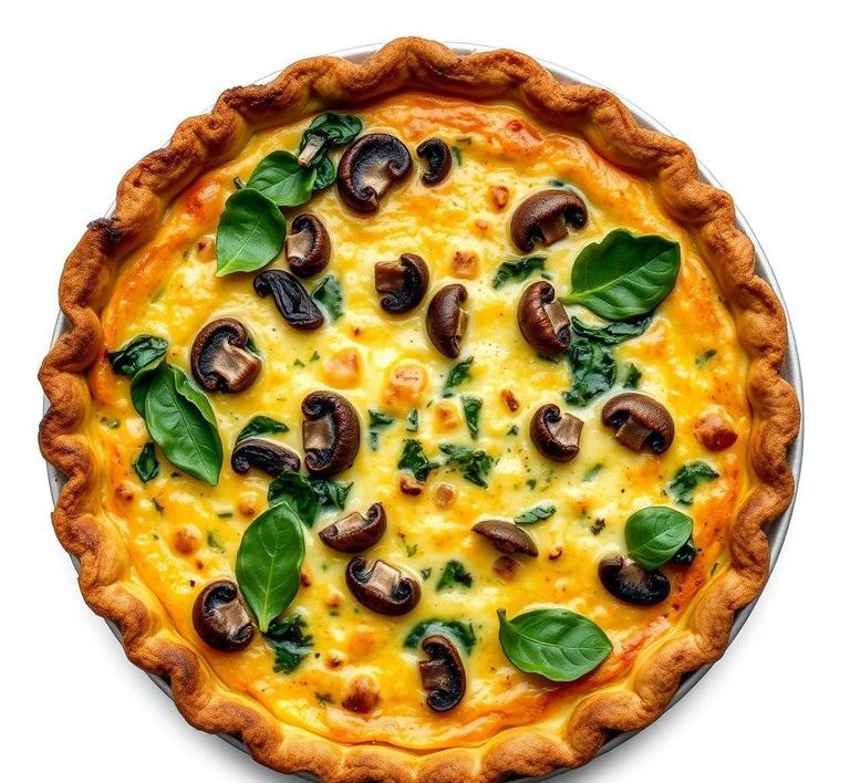 Mushroom and Spinach Quiche