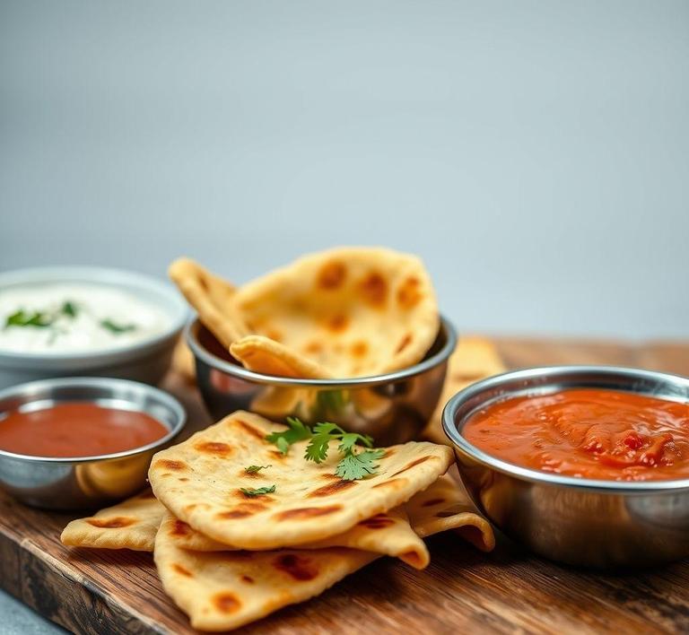 Naan Chips with Dips