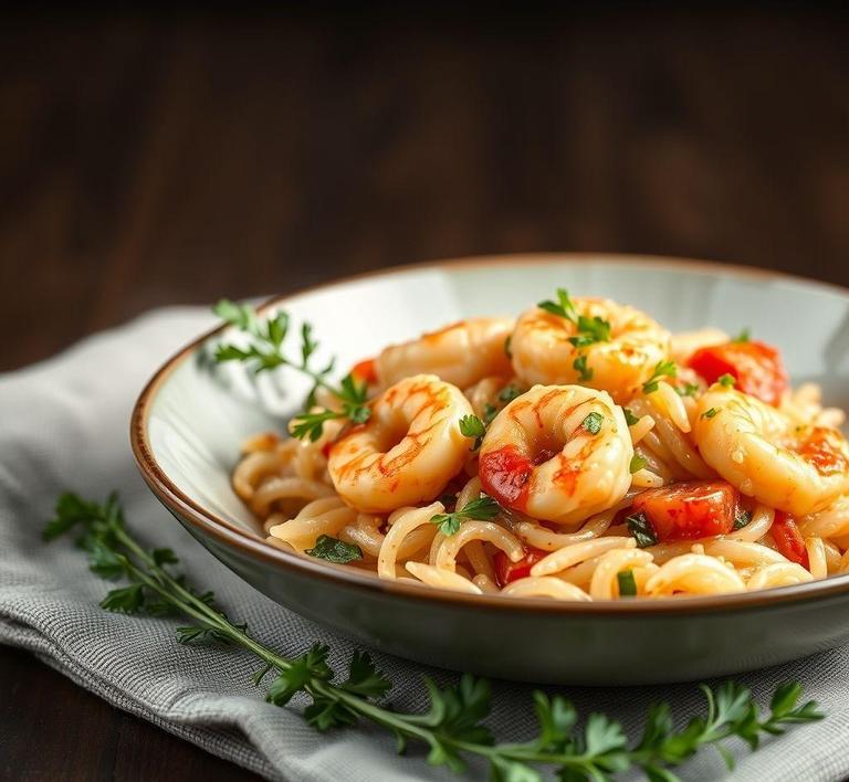 Orzo and Shrimp Stir-Fry