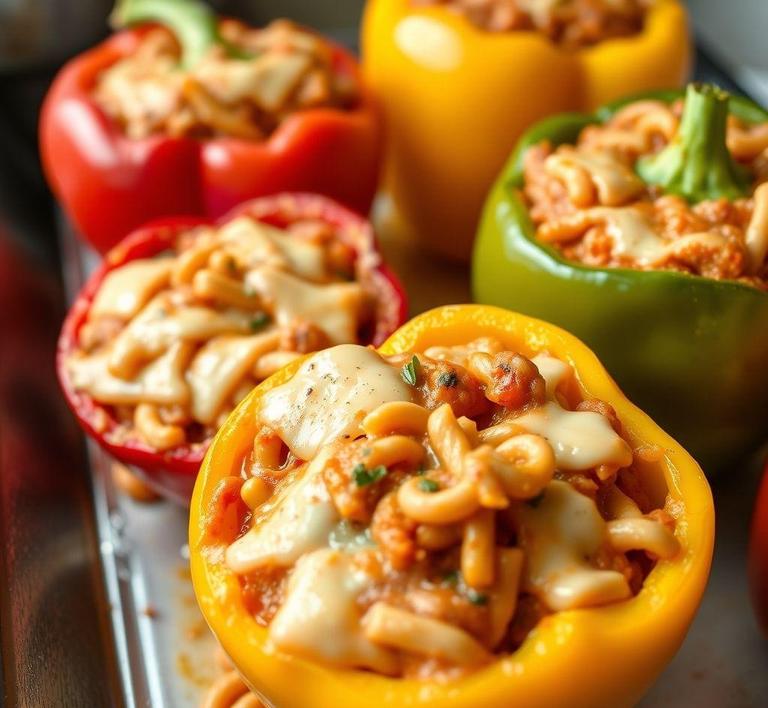 Pasta-Stuffed Bell Peppers