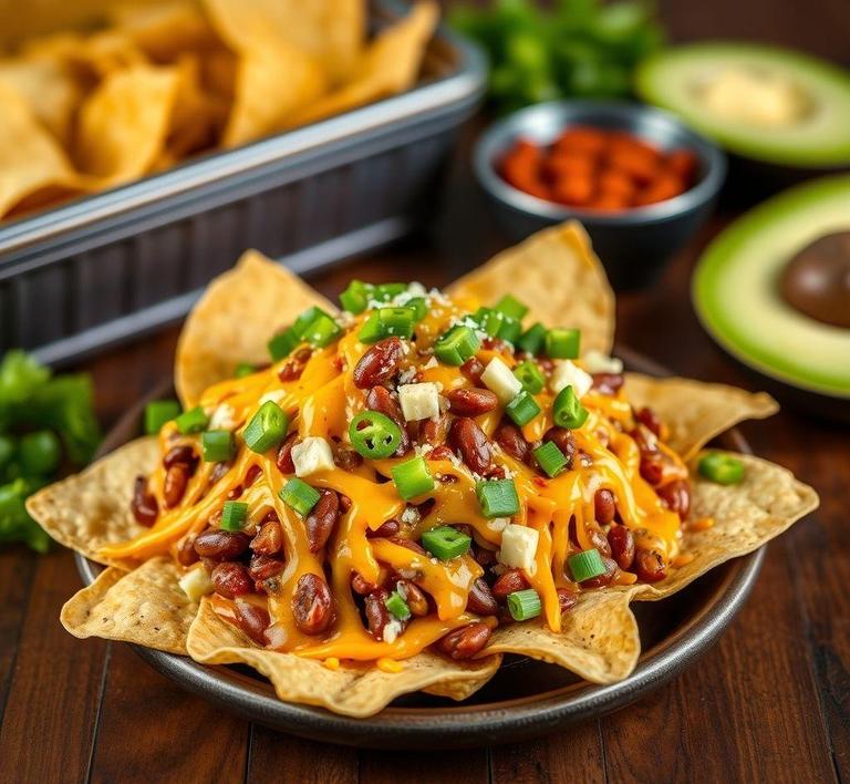 Refried Bean and Cheese Nachos