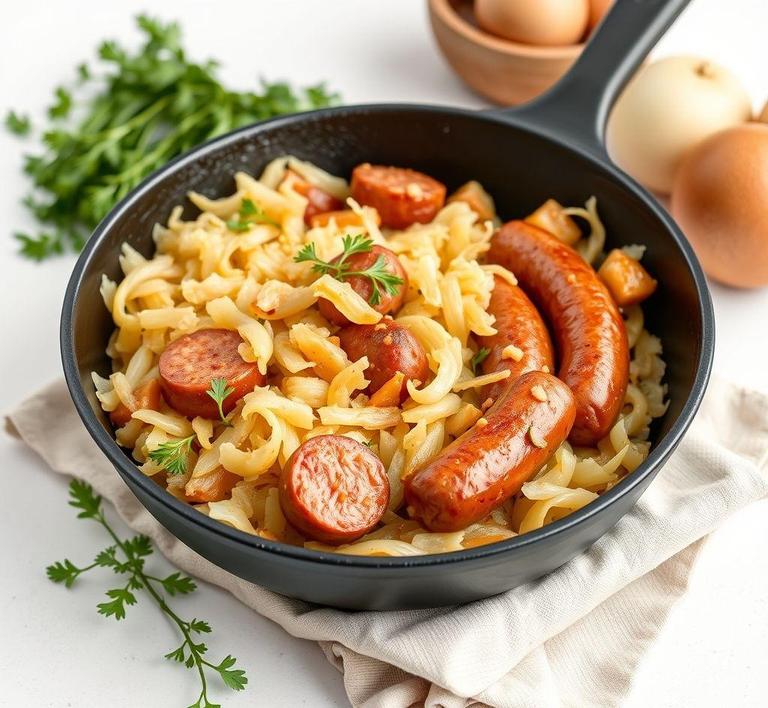 Sauerkraut and Sausage Skillet