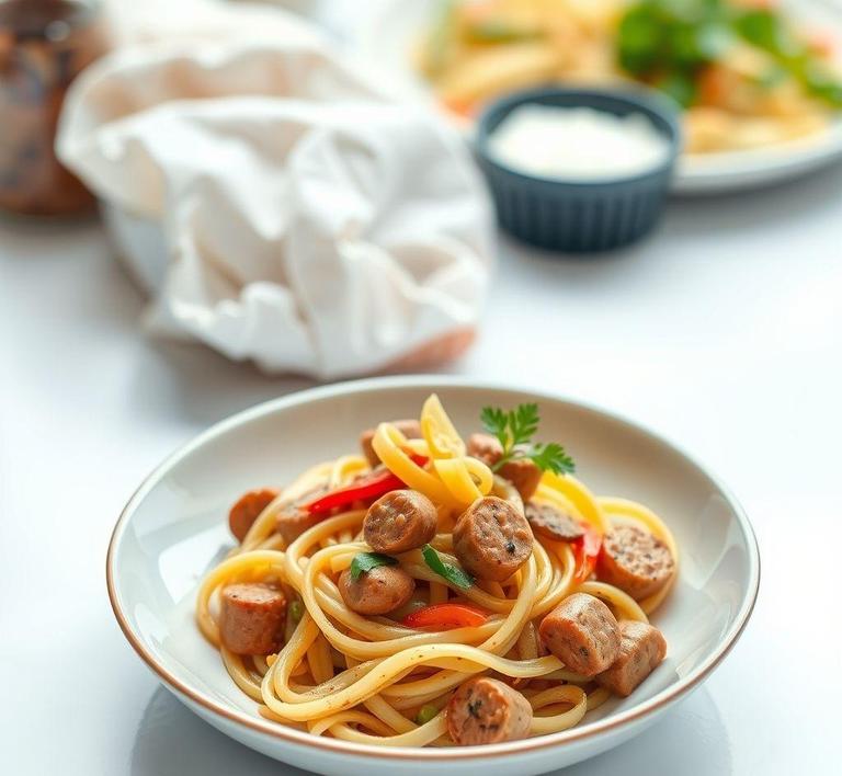 Sausage, Pepper, and Onion Pasta