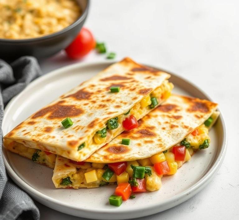 Scrambled Egg and Veggie Quesadilla