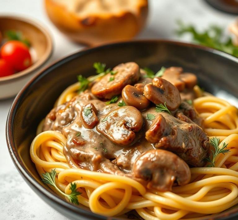 Steak and Mushroom Stroganoff