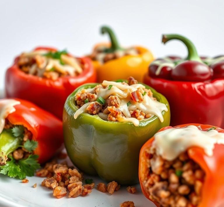 Taco Meat Stuffed Bell Peppers