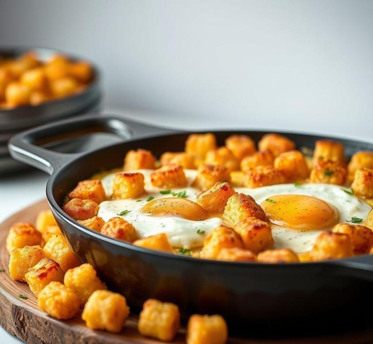 Tater Tot Casserole Breakfast Skillet