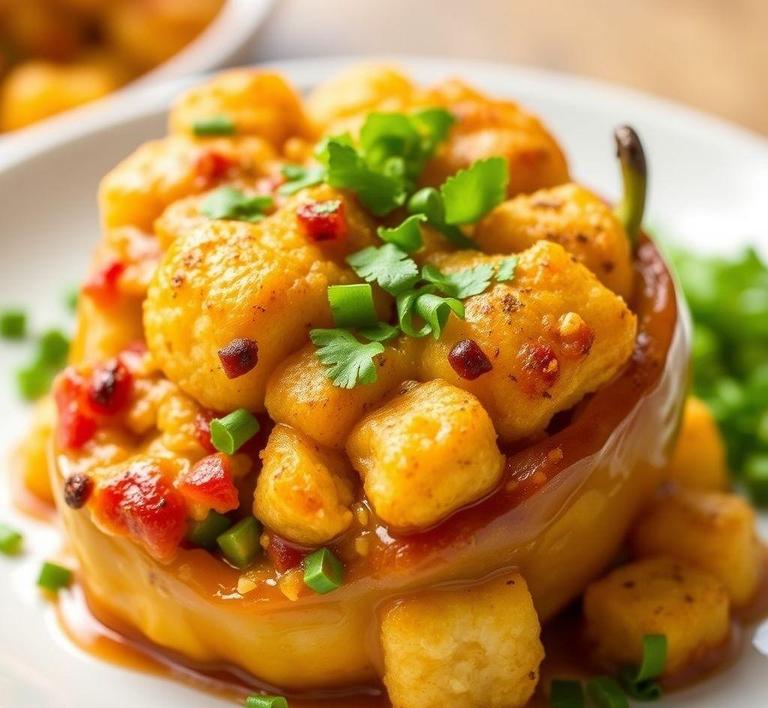 Tater Tot Casserole Stuffed Peppers