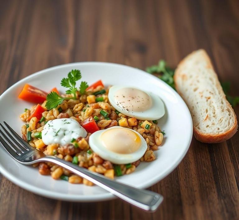 Vegetable Hash with Eggs